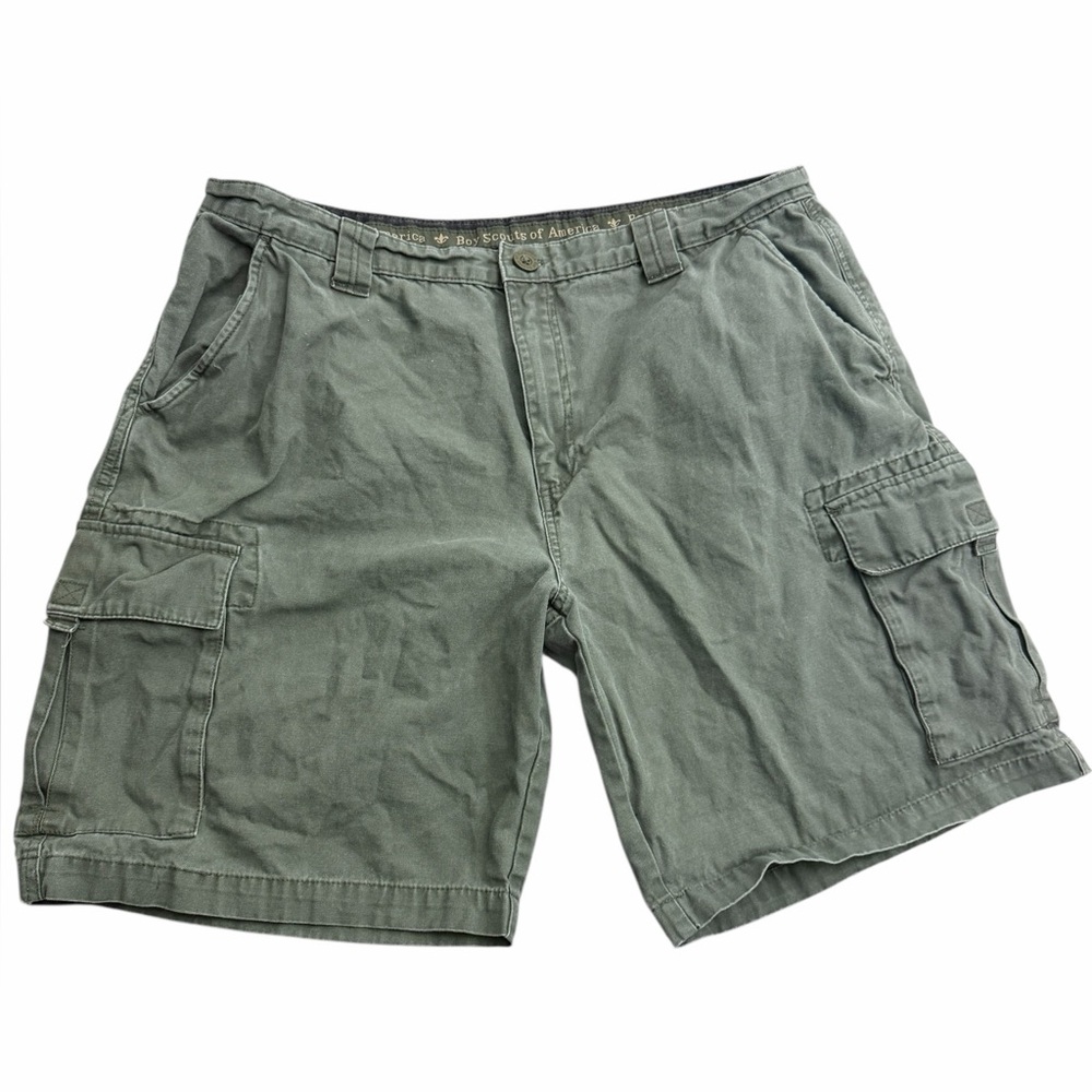 Boy Scouts of America Cargo Shorts Men’s 38 Green Canvas Utility 9” Inseam
